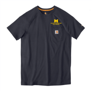 Men/Unisex Carhartt Force Cotton Delmont Short Sleeve T-Shirt -- Navy, Fleet Services, $39