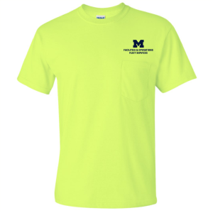 Men/Unisex Gildan Ultra Cotton T-Shirt with Pocket -- Safety Green, Fleet Services, $18