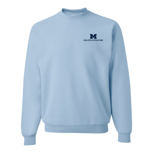 Men/Unisex Jerzees 8 Oz., 50/50 Nublend Fleece Crewneck Sweatshirt -- Light Blue, $27