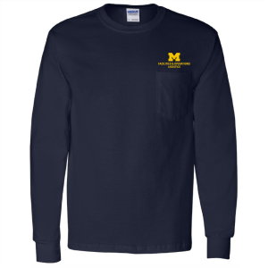 Men/Unisex Gildan Long Sleeve Pocket Tee -- Navy, Logistics, $21