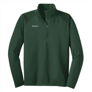 Men/Unisex Sport Tek Sport Wick Stretch Half Zip Pullover -- Forest Green