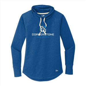 Ladies New Era Ladies Sueded Cotton Blend Cowl Tee -- Royal Heather