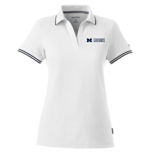 Ladies Nautica Deck Polo -- White / Nautica Navy, $55