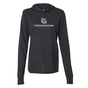Men/Unisex Bella Canvas Unisex Jersey Long Sleeve Hoodie T-Shirt -- Charcoal Black Triblend
