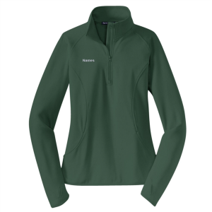 Ladies Sport Tek Sport Wick Stretch Half Zip Pullover -- Forest Green