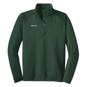 Men/Unisex Sport Tek Sport Wick Stretch Half Zip Pullover -- Forest Green