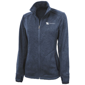Ladies Charles River Ladies Heathered Fleece Jacket -- Blue Heather