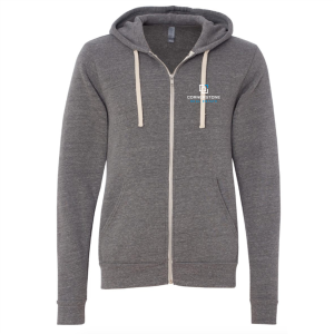 Men/Unisex Bella Canvas Triblend Sponge Fleece Full-Zip Hoodie -- Grey TriBlend