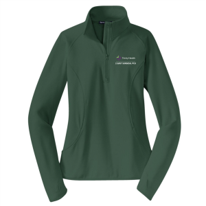Ladies Sport Tek Sport Wick Stretch Half Zip Pullover -- Forest Green