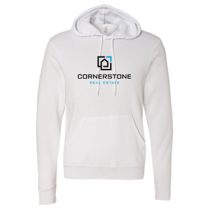 Men/Unisex Bella Canvas Unisex Poly-Cotton Fleece Pullover Hooded Sweatshirt -- White