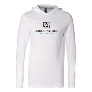 Men/Unisex Bella Canvas Unisex Jersey Long Sleeve Hoodie T-Shirt -- White