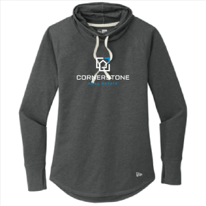 Ladies New Era Ladies Sueded Cotton Blend Cowl Tee -- Black Heather