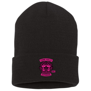 Men/Unisex Yupoong Knit Hat with Cuff -- Black