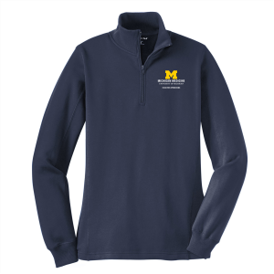 Ladies Sport Tek Quarter Zip Sweatshirt -- True Navy, $34