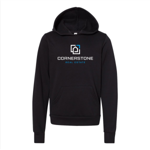 Youth Bella Canvas -- Youth Sponge Fleece Hooded Sweatshirt -- Black