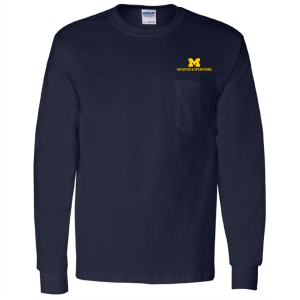 Men/Unisex Gildan Ultra Cotton Long Sleeve Pocket Tee -- Navy, $25