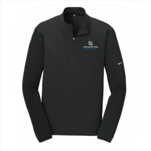Men/Unisex Nike Golf Dri-FIT Fabric Mix 1/2-Zip Cover-Up -- Black/ Black