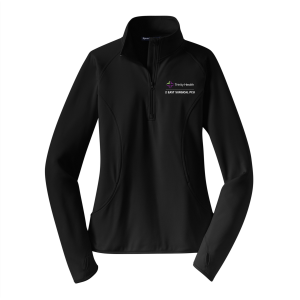 Ladies Sport Tek Sport Wick Stretch Half Zip Pullover -- Black