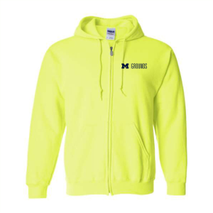 Men/Unisex Gildan Full Zip Hooded Sweatshirt -- Safety Green, $33