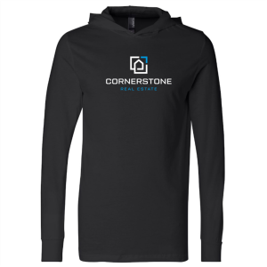 Men/Unisex Bella Canvas Unisex Jersey Long Sleeve Hoodie T-Shirt -- Black