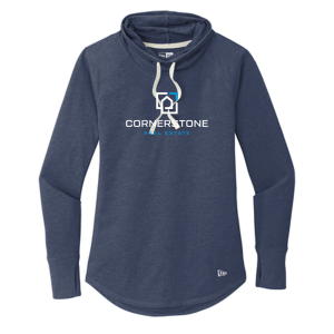 Ladies New Era Ladies Sueded Cotton Blend Cowl Tee -- True Navy Heather