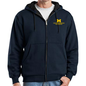 Men/Unisex Cornerstone Heavyweight Full Zip Hooded Sweatshirt with Thermal Lining -- Navy, Fleet Services, $60
