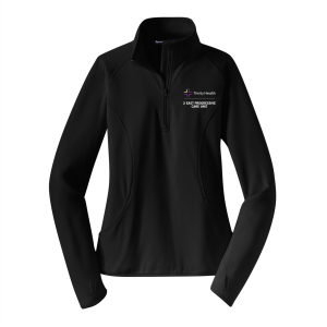 Ladies Sport Tek Sport Wick Stretch Half Zip Pullover -- Black