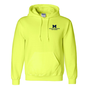 Men/Unisex Gildan Dryblend 50 / 50 Hooded Sweatshirt -- Safety Green, Fleet Garage, $33