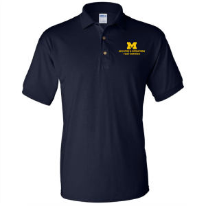 Men/Unisex Gildan Jersey Knit Basic 50/50 Sport Shirt  -- Navy, Fleet Services, $20
