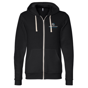 Men/Unisex Bella Canvas Triblend Sponge Fleece Full-Zip Hoodie -- Solid Black TriBlend
