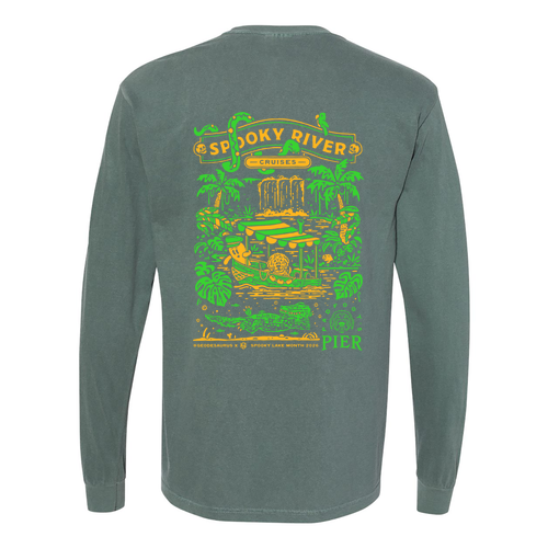 Comfort Colors Unisex Garment-Dyed Heavyweight Long Sleeve T-Shirt -- Blue Spruce