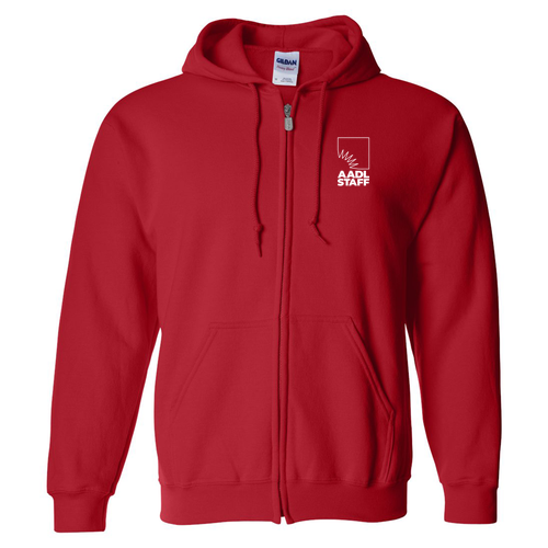 Regular Gildan Full Zip Hooded Sweatshirt -- Red