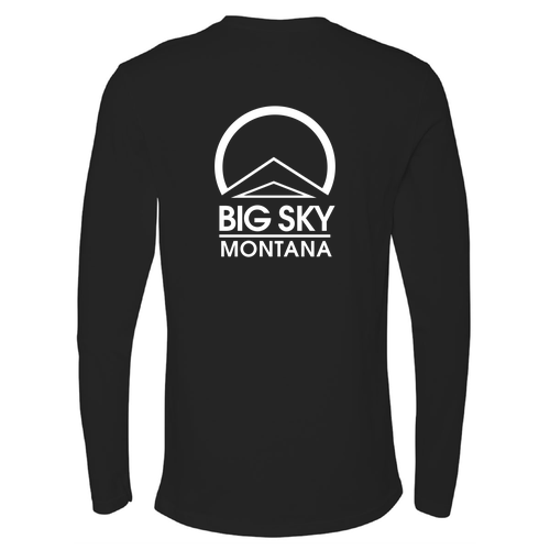 Big Sky Montana Logo 2 White Ink -- Long Sleeve Black