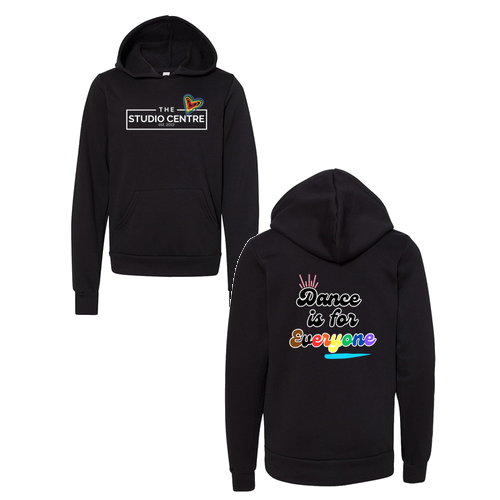 Dance is For Everyone Youth Bella Canvas Sponge Fleece Hooded Sweatshirt -- Black