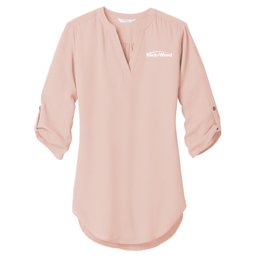 Port Authority Ladies 3/4-Sleeve Tunic Blouse -- Rose Quartz