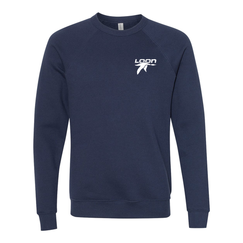 Loon Logo 2 White Ink -- Crewneck Sweatshirt Navy