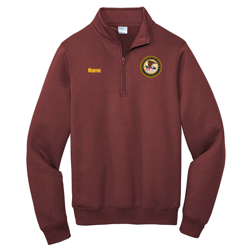 Port and Company Core Fleece Quarter-Zip Pullover Sweatshirt -- Maroon