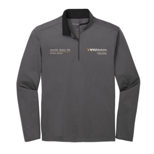 Port Authority Silk Touch Performance 1 / 4-Zip -- Steel Grey / Black