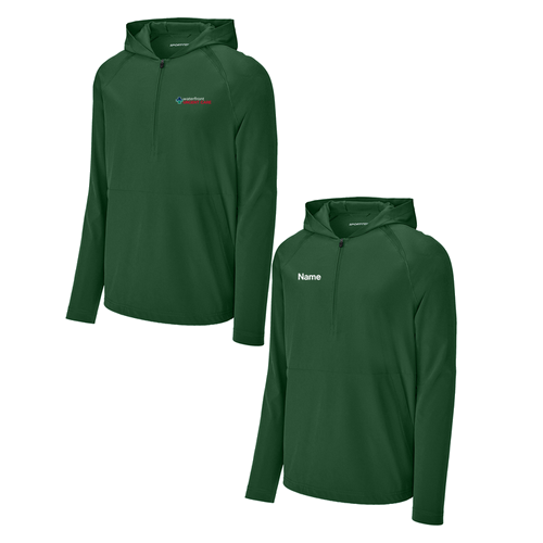 Sport-Tek Repeat 1/2-Zip Long Sleeve Hooded Jacket -- Forest Green
