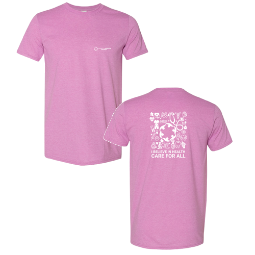 Health Care For All Screen Printed Softstyle Tee Heather Radiant Orchid