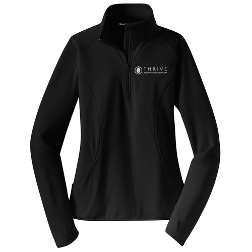 Sport Tek Ladies Sport Wick Stretch Half Zip Pullover -- Black