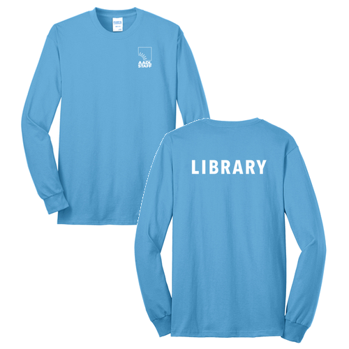 Regular Port and Company Long Sleeve 50/50 T Shirt -- Aquatic Blue
