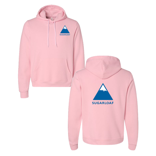 Sugarloaf Logo 2 Blue Ink -- Pullover Hooded Sweatshirt Pink