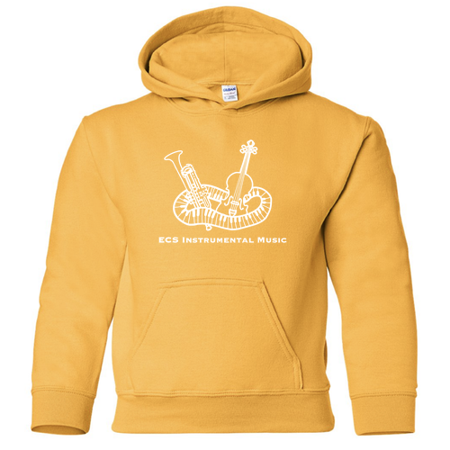 ECS Instrumental Music Youth Hooded Sweatshirt -- Gold