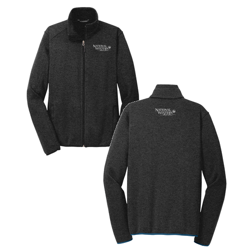 Port Authority Sweater Fleece Jacket -- Black Heather