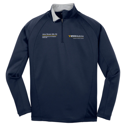 Sport Tek Sportwick Fleece Quarter Zip Pullover -- Navy / Silver