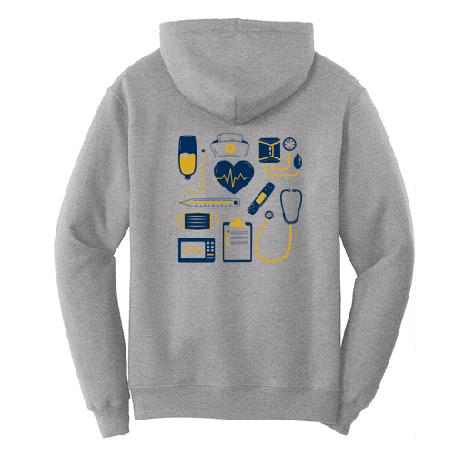 Nursing Tools Port and Company Core Fleece Pullover Hooded Sweatshirt -- Athletic Heather