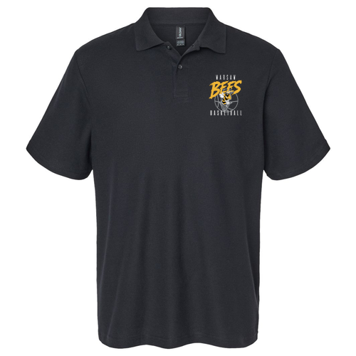Warsaw Bees Gildan Adult Softstyle Pique Polo -- Black