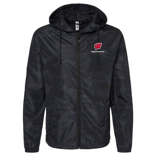 Independent Trading Co. Lightweight Windbreaker Zip Jacket -- Black Camo