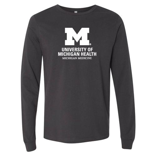 Mens/Unisex Bella Canvas Soft Fitted Jersey Longsleeve Tee -- Dark Grey